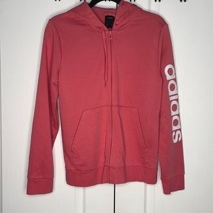 Adidas Essentials Linear Hoodie-Bliss Pink & White